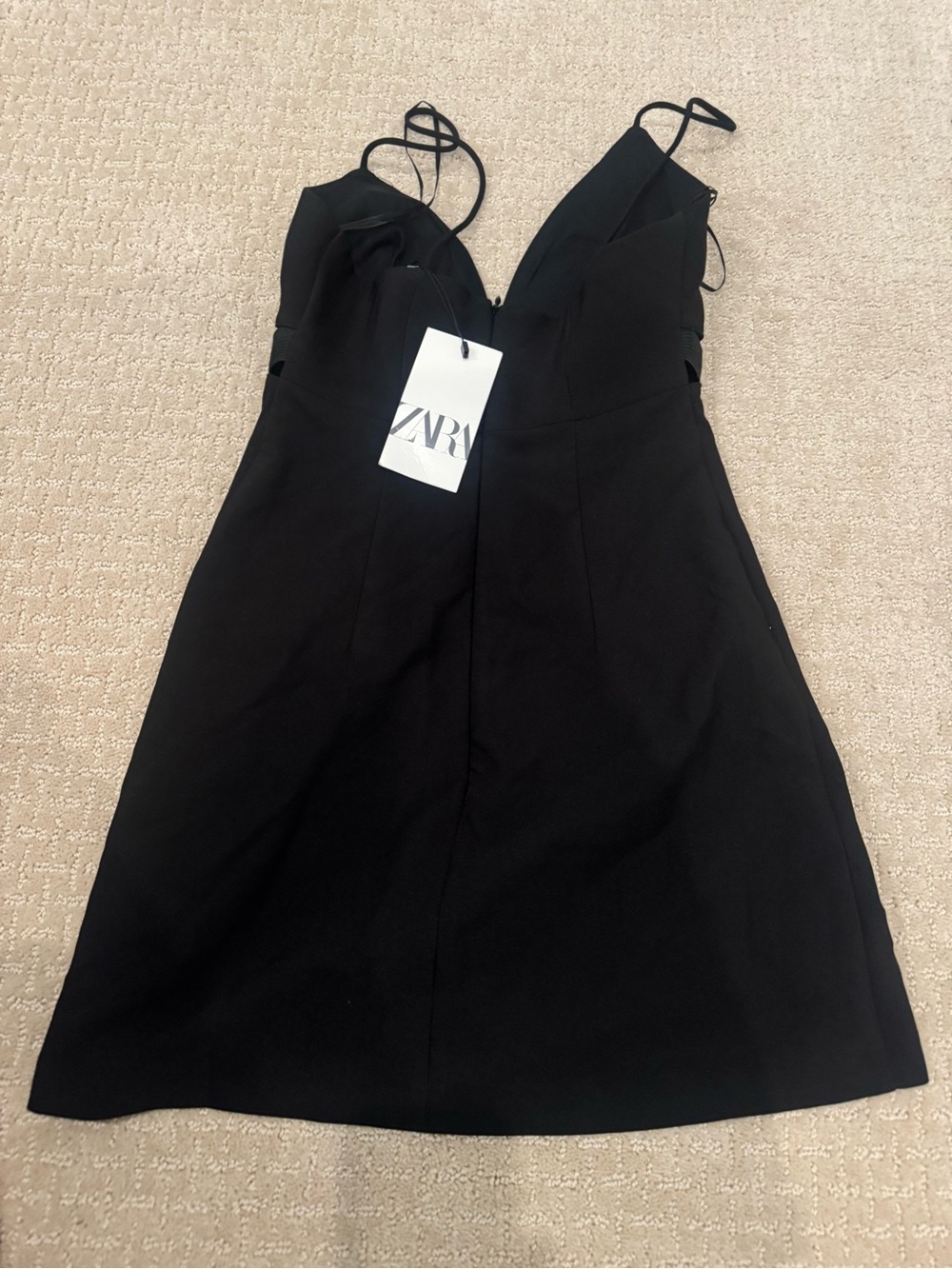 Zara Black Minimalist Dress with Thin Straps - Picture 2 of 3